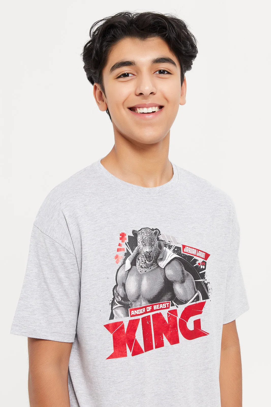 Senior Boys Grey Tekken Oversize T-Shirt