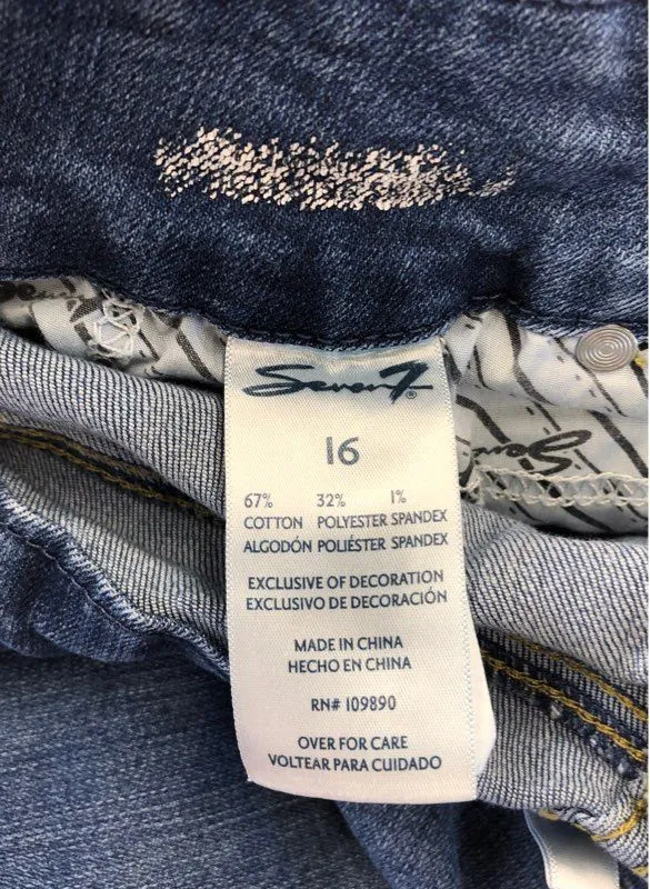 Seven7 Women's Blue Denim Skinny Jeans - Size 16