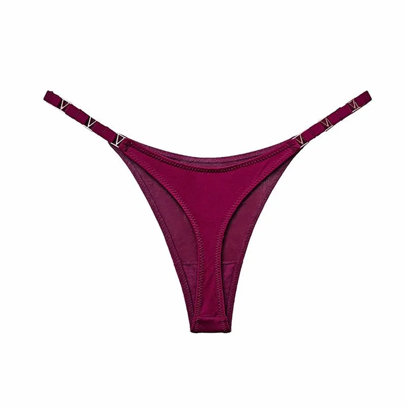 Sexy Metal Ice Silk T Shaped Panties Fitness Exercise Hip Lifting Low