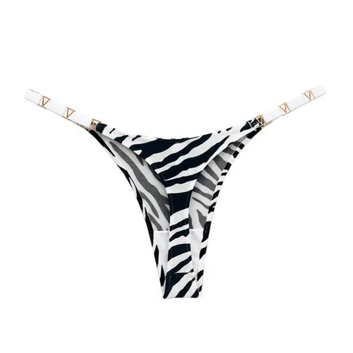 Sexy Metal Ice Silk T Shaped Panties Fitness Exercise Hip Lifting Low