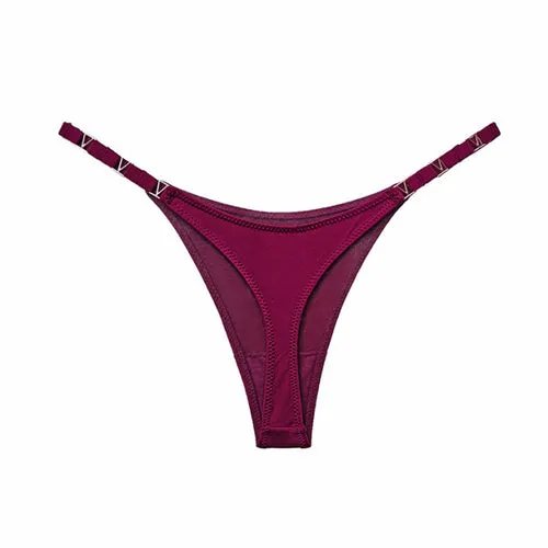 Sexy Metal Ice Silk T Shaped Panties Fitness Exercise Hip Lifting Low