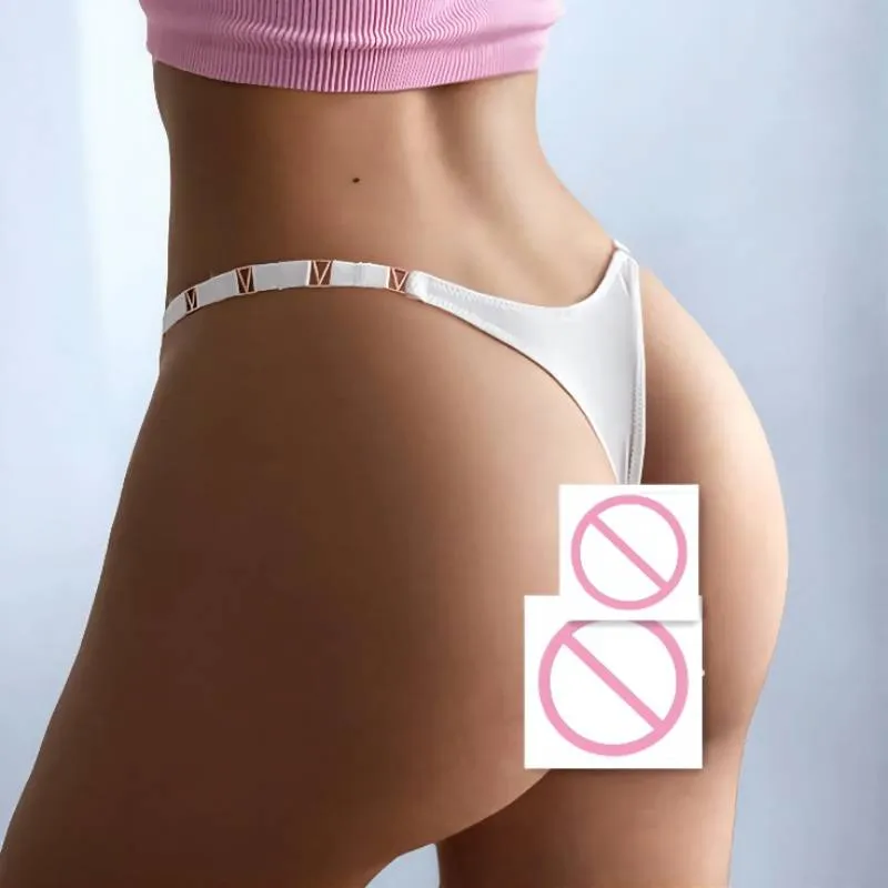Sexy Metal Ice Silk T Shaped Panties Fitness Exercise Hip Lifting Low