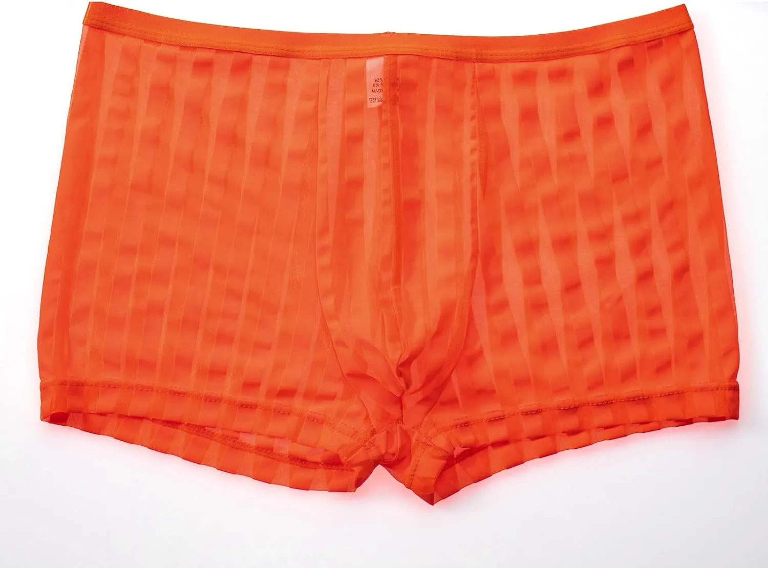 Sexy See Through Boxer Briefs for Men Striped Thin Underwear Breathable Comfort Boxers Trunks for Men