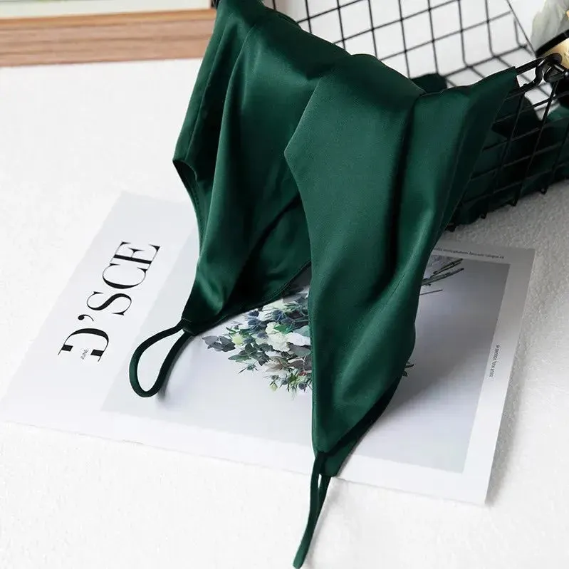 Sexy Strap Crop Top Women Halter V Neck Basic White Black Cami Sleeveless Satin Tube Tank Tops Women'S Summer Y2K Camisole