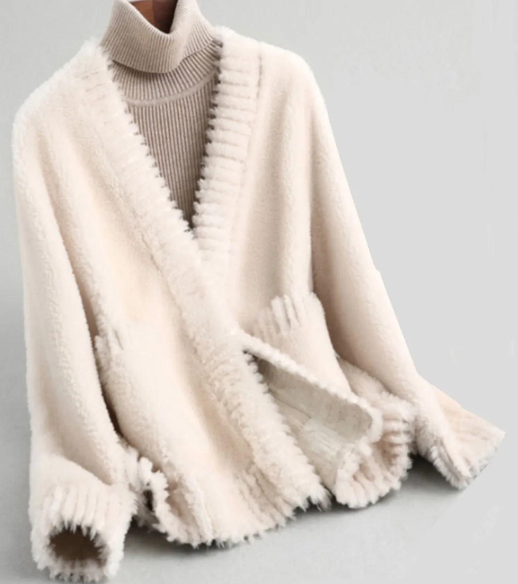 Shearling Teddy Cardigan Jacket