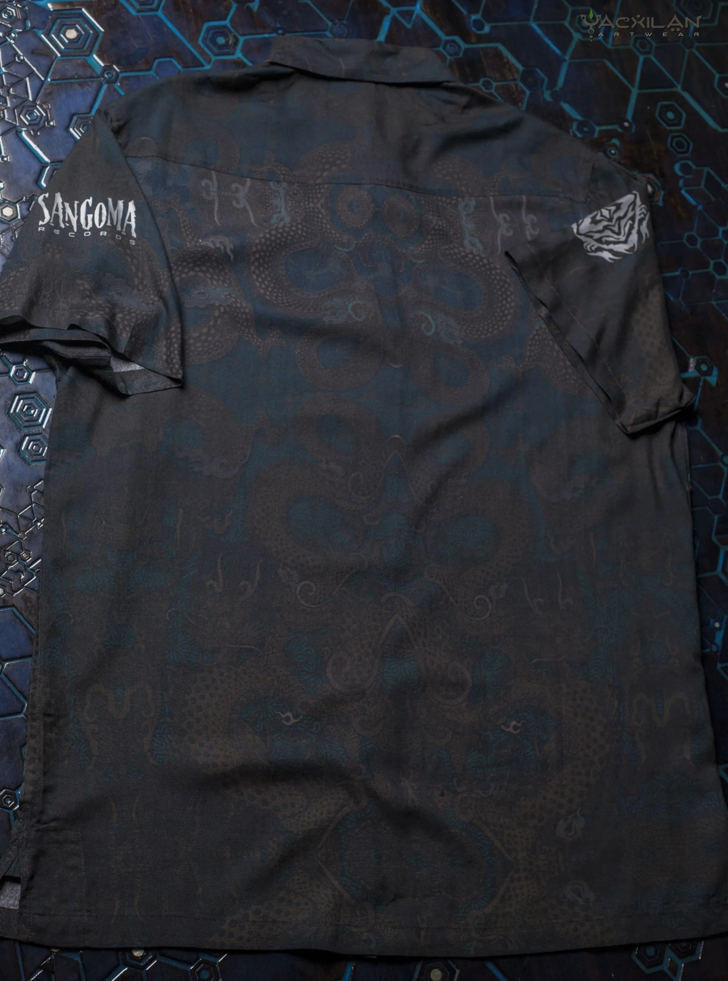 Shirt Men Half Sleeves / Viscose AOP -  DRAGONS Sangoma