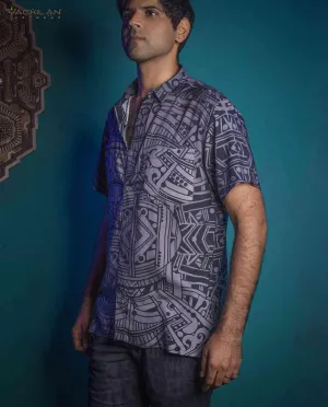 Shirt Men Half Sleeves / Viscose AOP - RETRO FUTURE