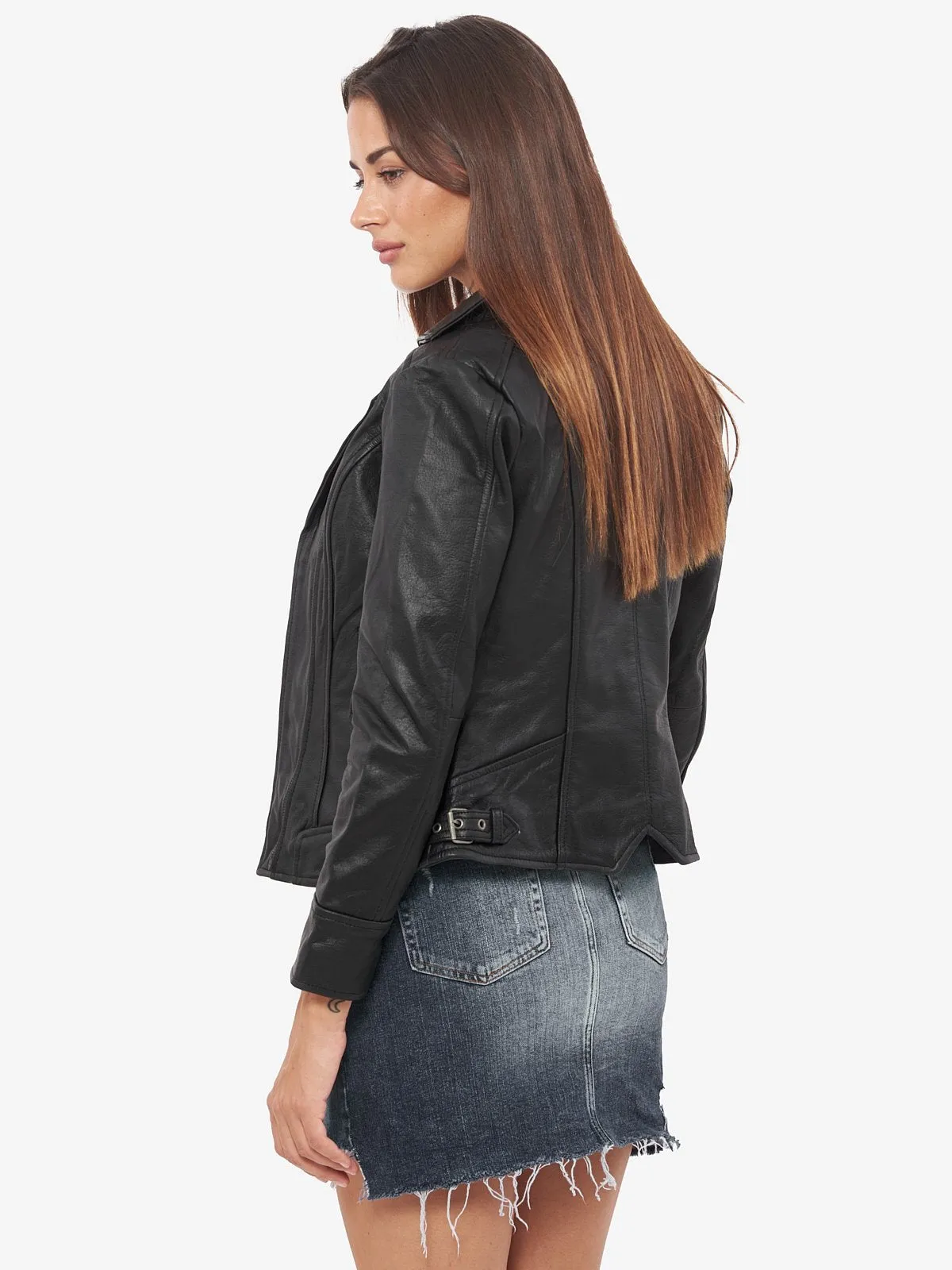 Short Body Leather Jacket for Women By TJS