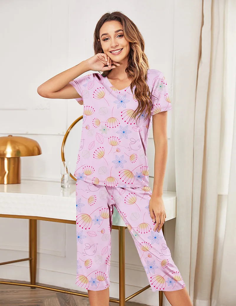 Short Sleeve Top with Capri Pants Set (US Only)