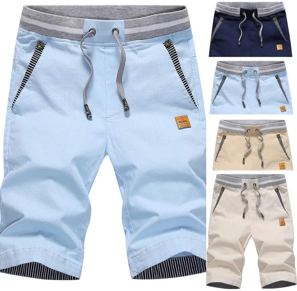 Shorts for Men,Men's Shorts Casual Classic Fit Drawstring Summer Beach Shorts with Elastic Waist and Pocket