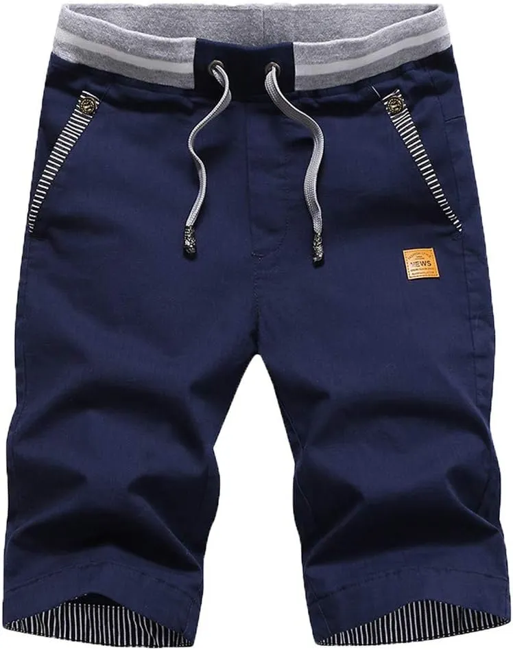 Shorts for Men,Men's Shorts Casual Classic Fit Drawstring Summer Beach Shorts with Elastic Waist and Pocket