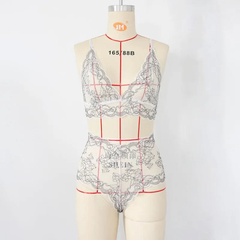 Shoulder Strip Lace Lingerie Set