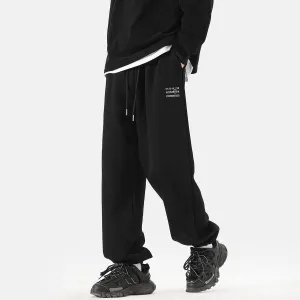Simple Digital Embroidery Sports Pants Men Loose Sweatpants