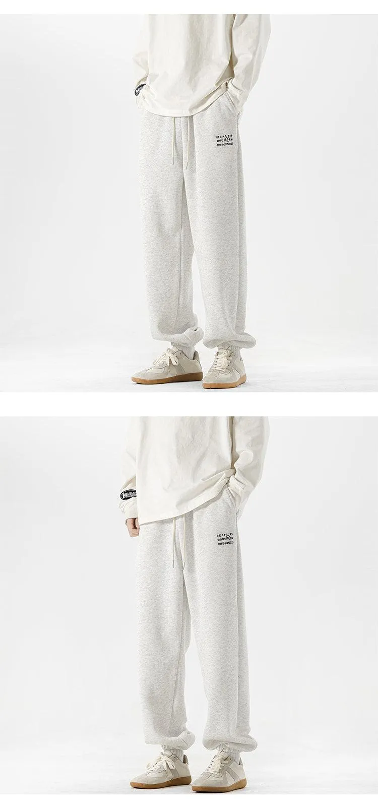 Simple Digital Embroidery Sports Pants Men Loose Sweatpants