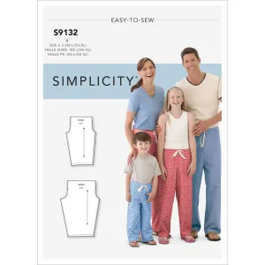 Simplicity Sewing Pattern S9132 Unisex Sleepwear