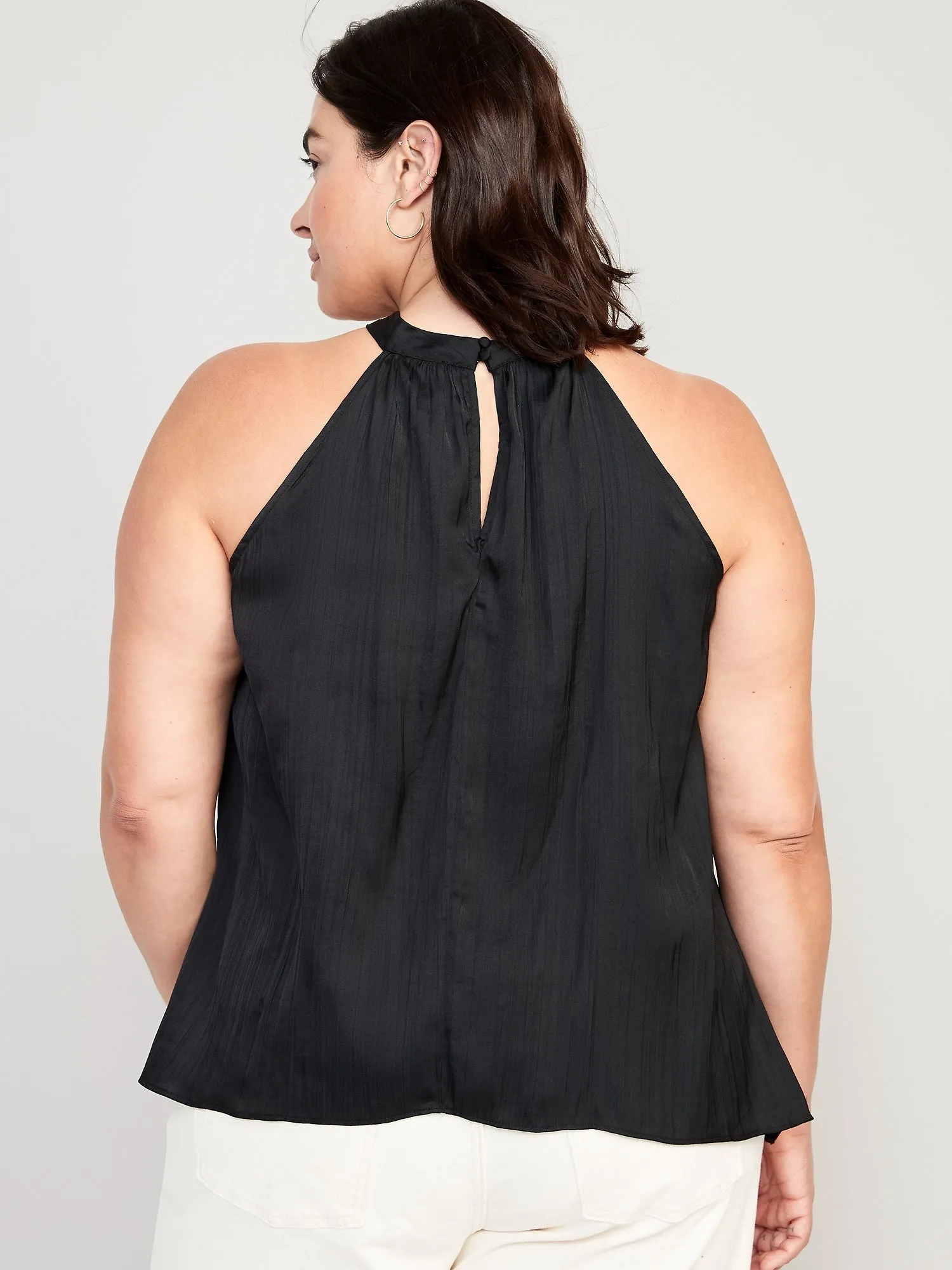 Sleeveless Satin Twist-Front Top for Women