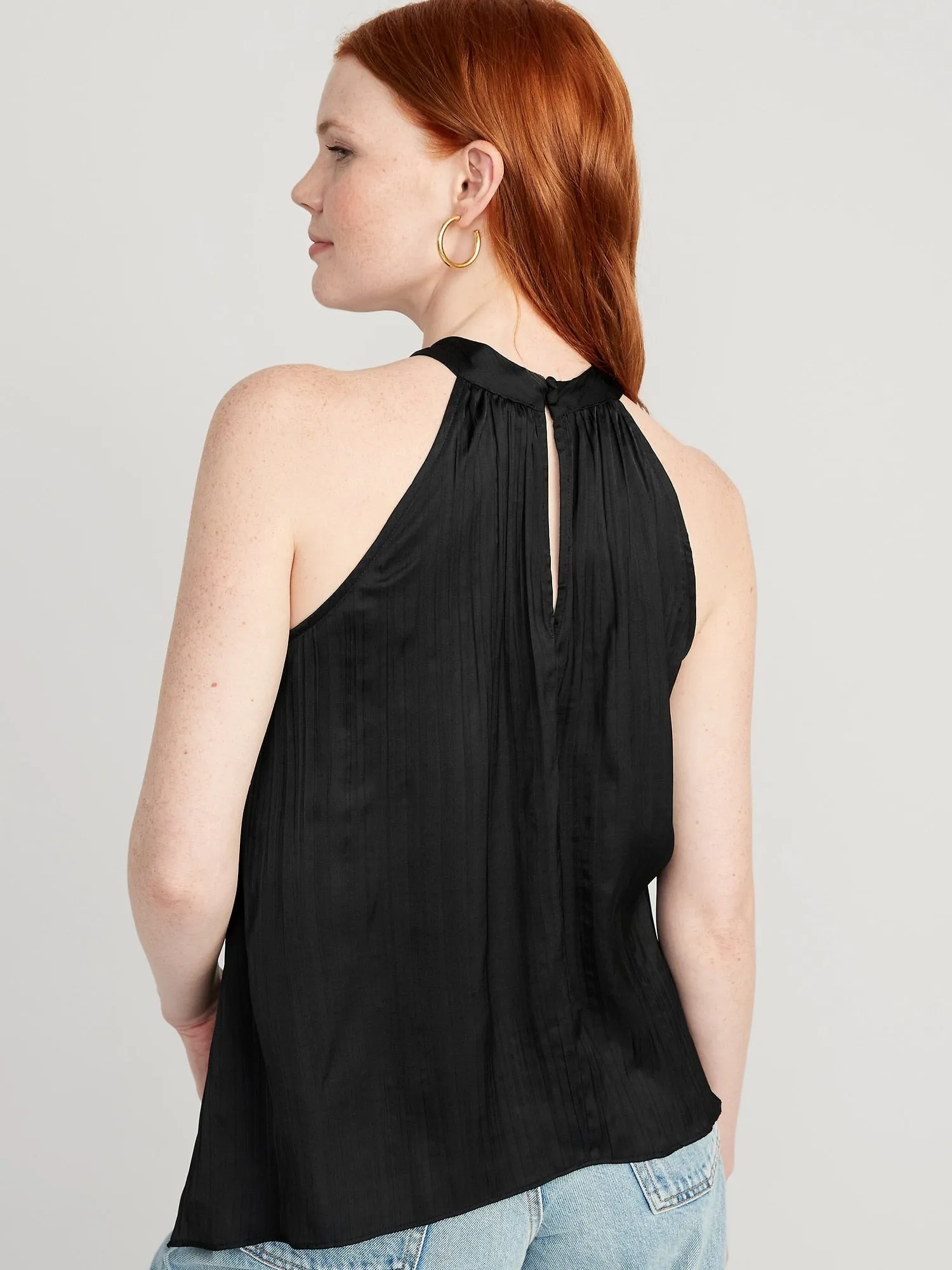 Sleeveless Satin Twist-Front Top for Women