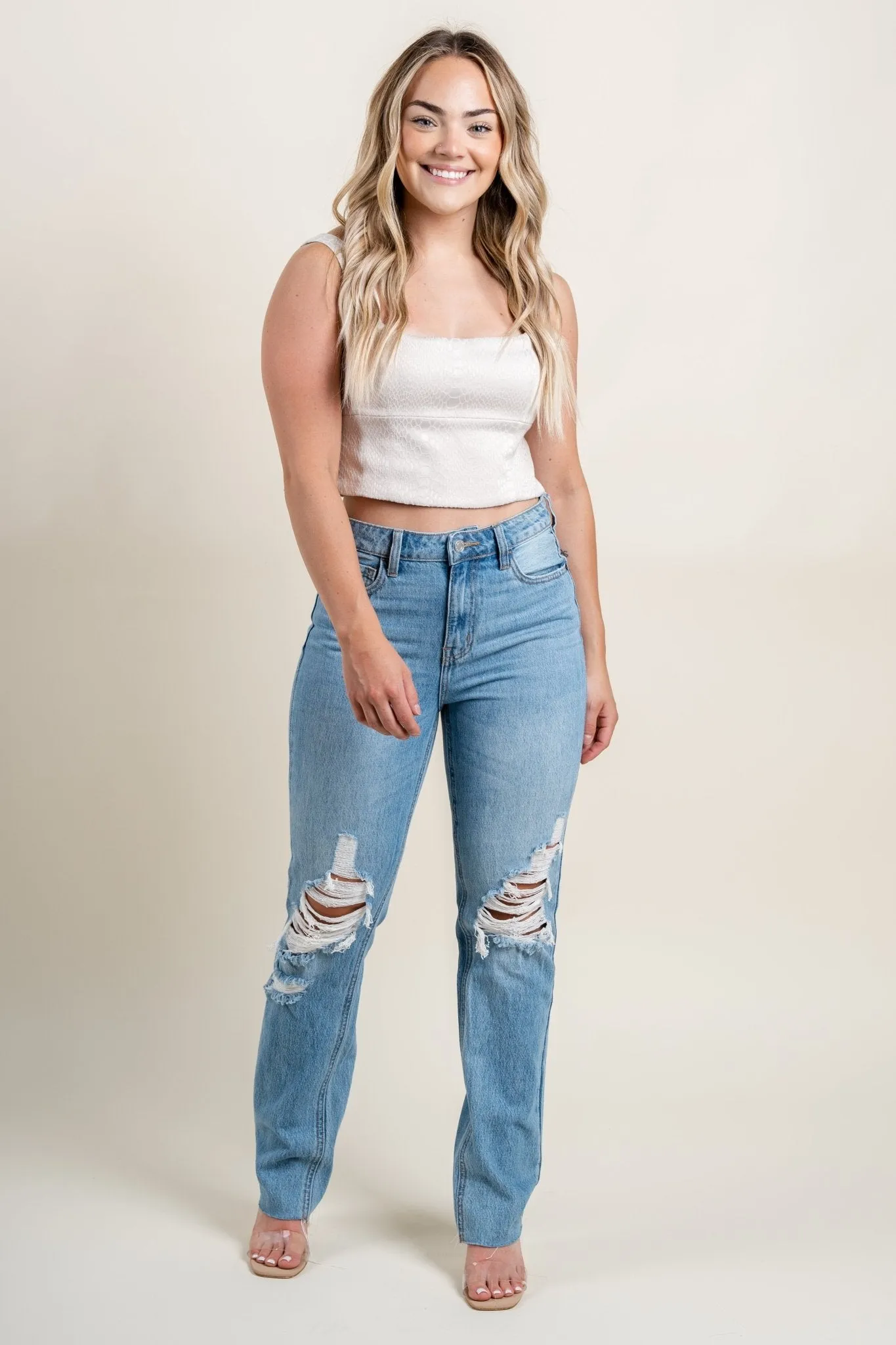 Snake skin crop tank top taupe