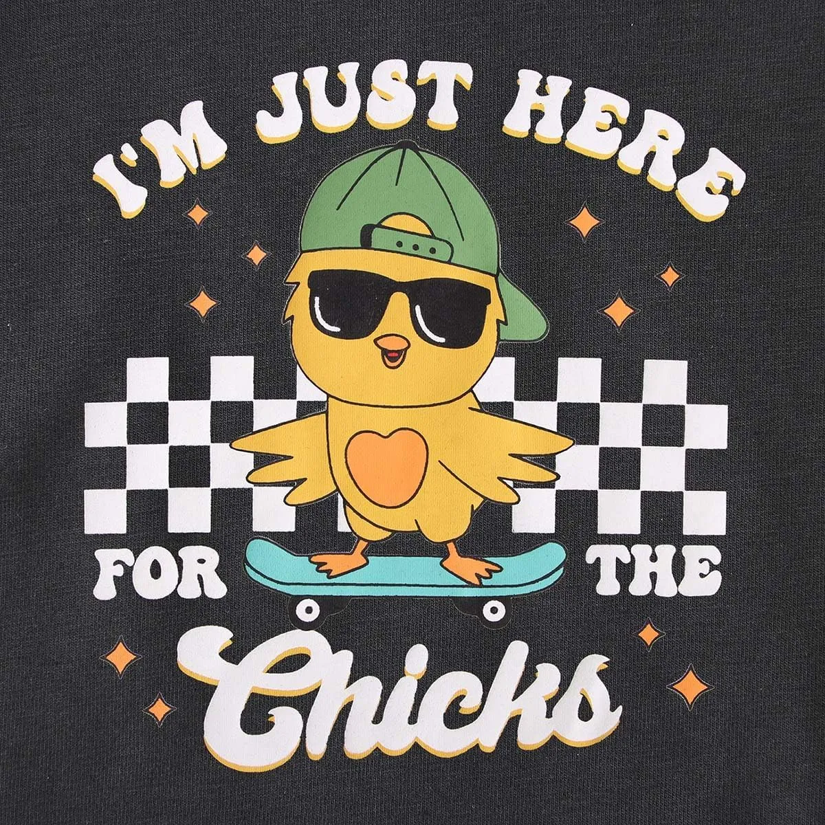 SOFEON Toddler Boy Easter Shirt Funny Chick Skateboard T-Shirt I'm Just Here for The Chicks Graphic Short Sleeve Tees Top