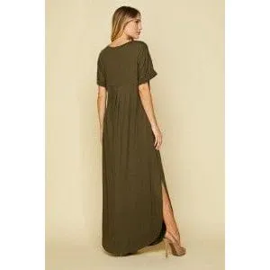 Solid color maxi dress