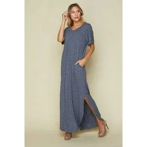 Solid color maxi dress