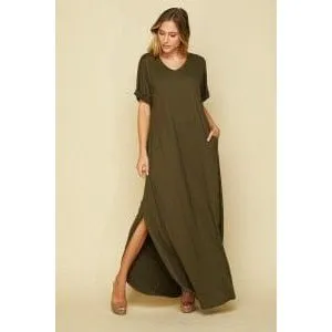 Solid color maxi dress
