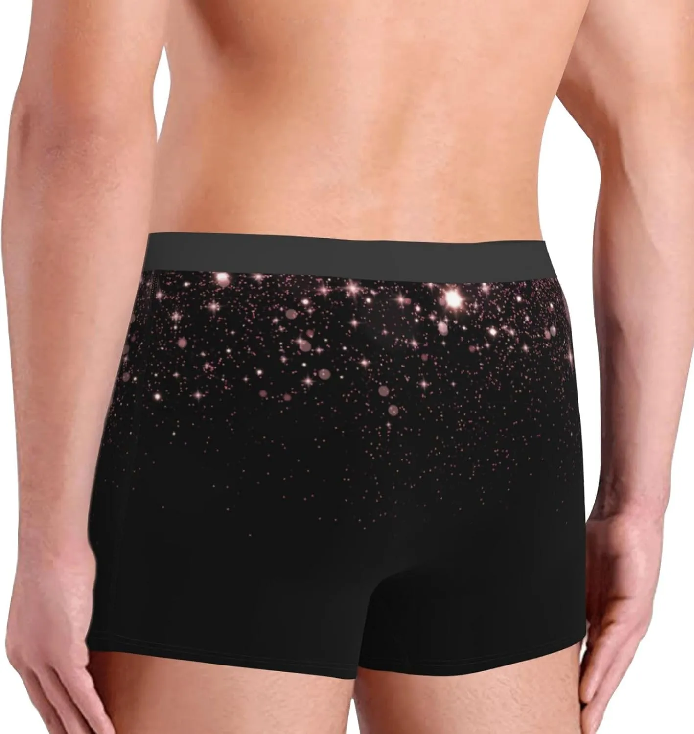 Sparkling Night Sky Print Boxer Briefs For Men Breathable Underwear-