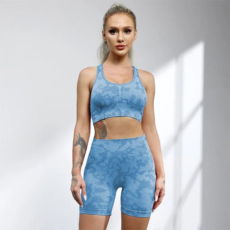 Sports Bra Hip-lifting Fitness Shorts Cross-border Sports Suit Seamless Yoga Suit Women