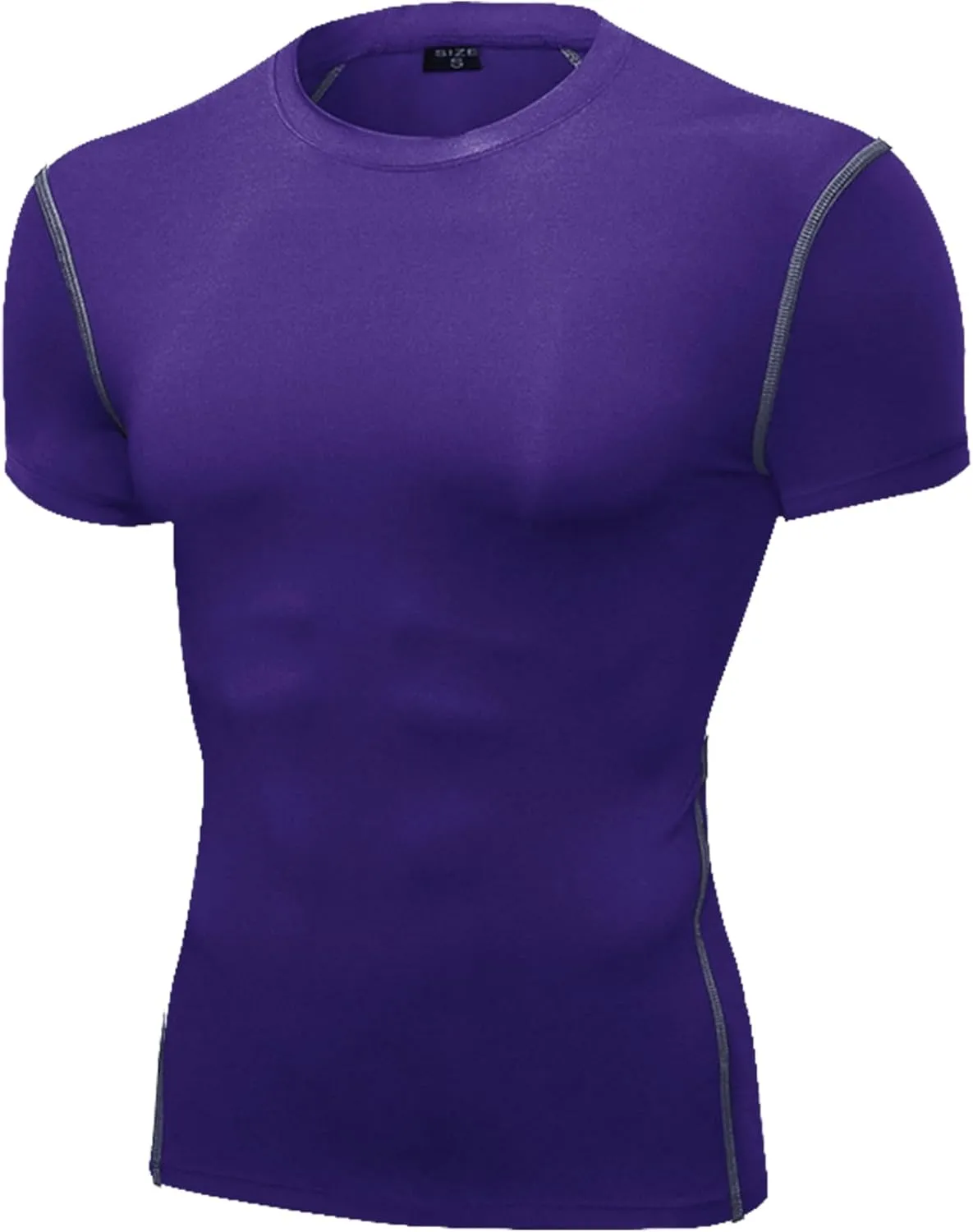 SPVISE 1 or 2 Pack Men's Compression Shirts Short Sleeve Athletic Workout T-Shirt Running Tops Cool Dry Active Gym Undershirt