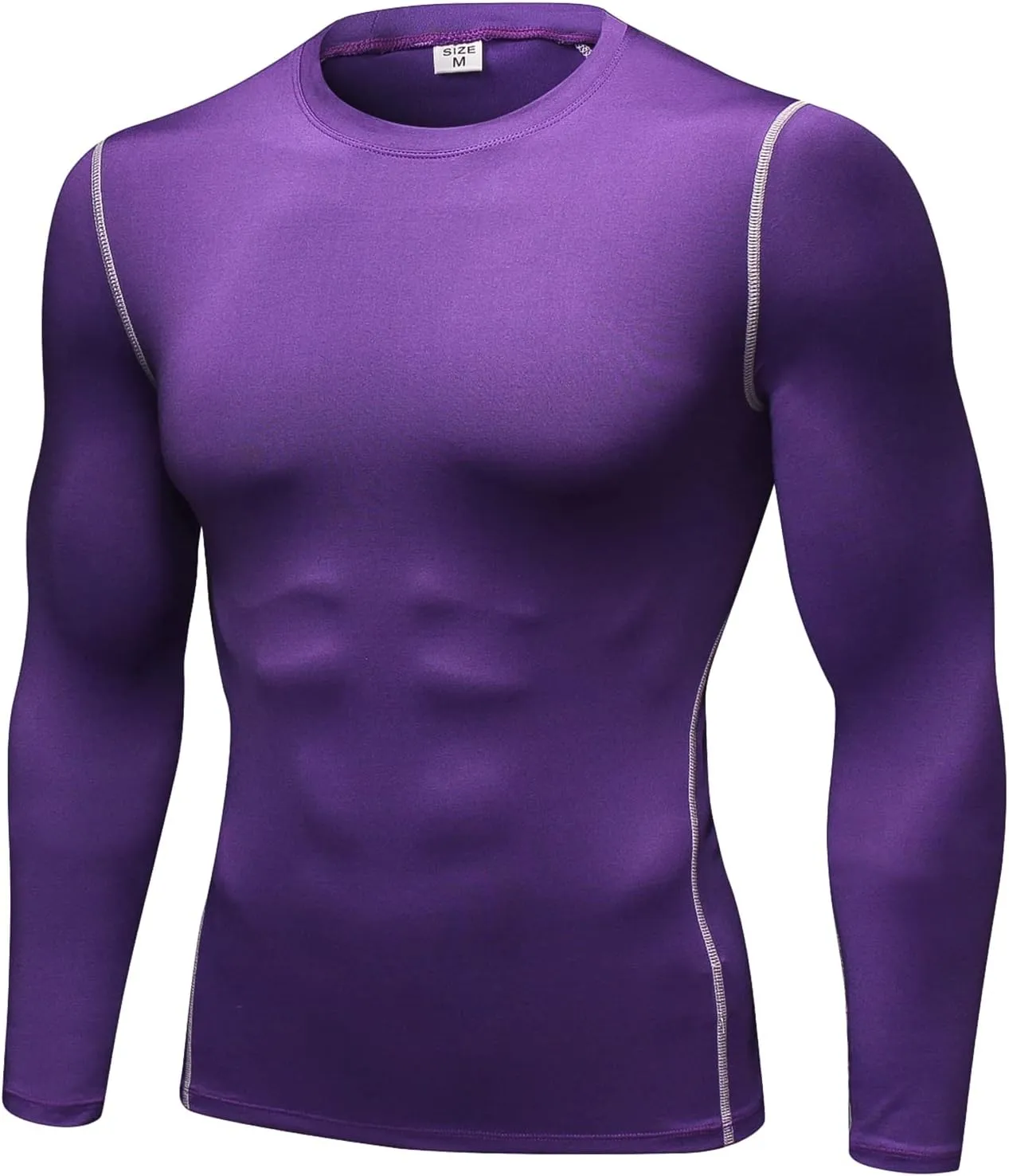 SPVISE Compression Shirt Men Long Sleeve Athletic Workkout Tops Dry Fit Gym Base Layer Undershirts Running Basketball Cycling