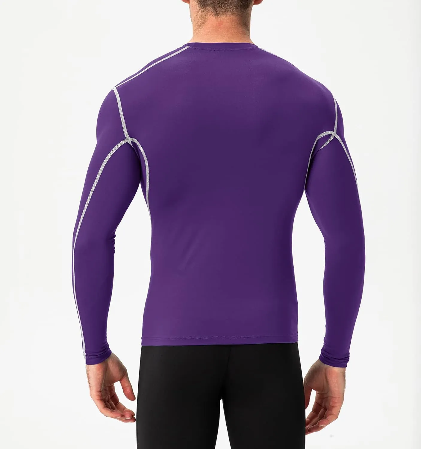 SPVISE Compression Shirt Men Long Sleeve Athletic Workkout Tops Dry Fit Gym Base Layer Undershirts Running Basketball Cycling