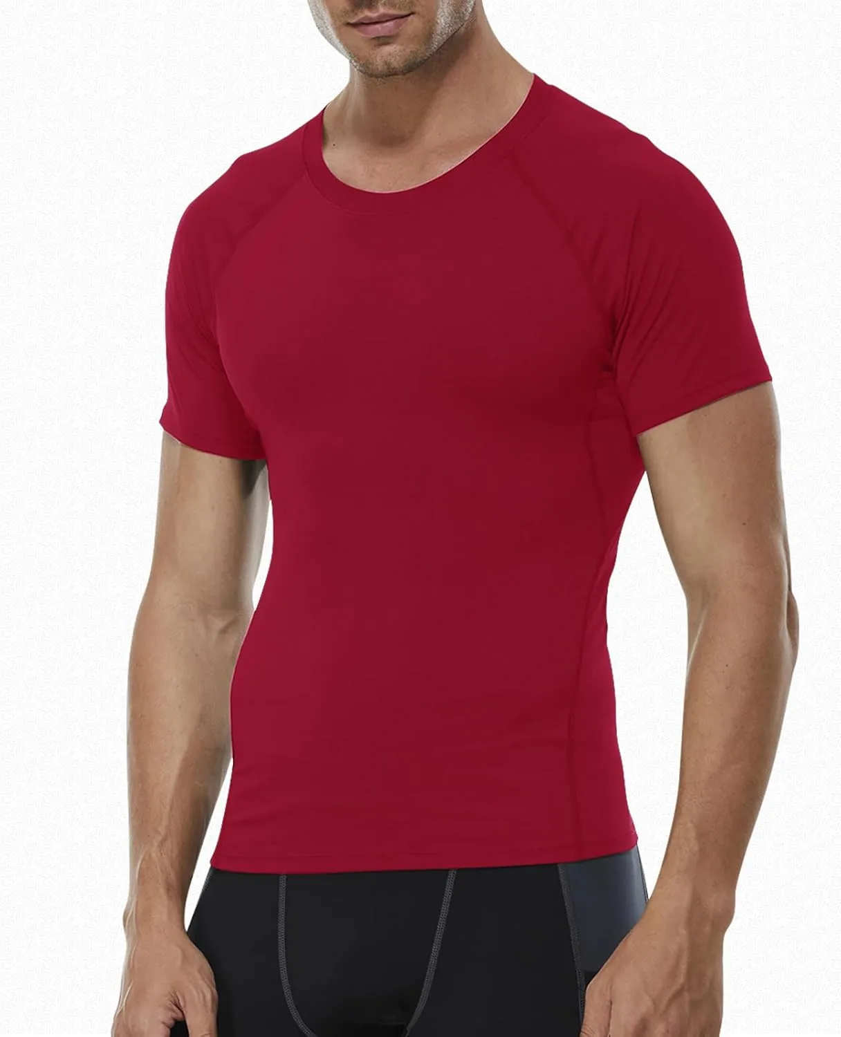 SPVISE Men's Compression Shirt Short Sleeve Workout Gym Top Cool Dry Athletic Base Layer Undershirt T-Shirt for Sport Running