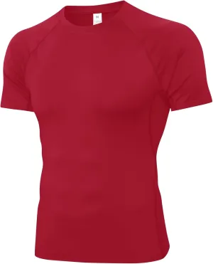 SPVISE Men's Compression Shirt Short Sleeve Workout Gym Top Cool Dry Athletic Base Layer Undershirt T-Shirt for Sport Running