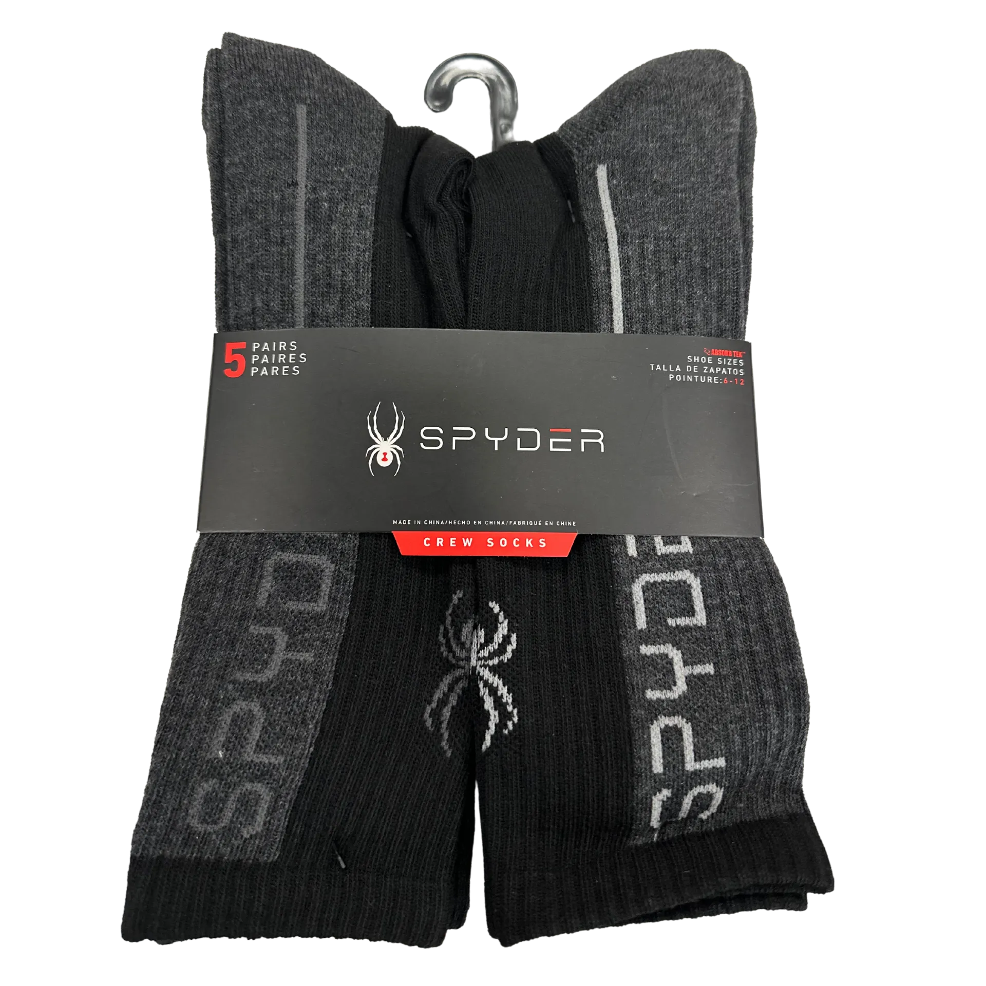 Spyder - Men's Crew Socks, Black