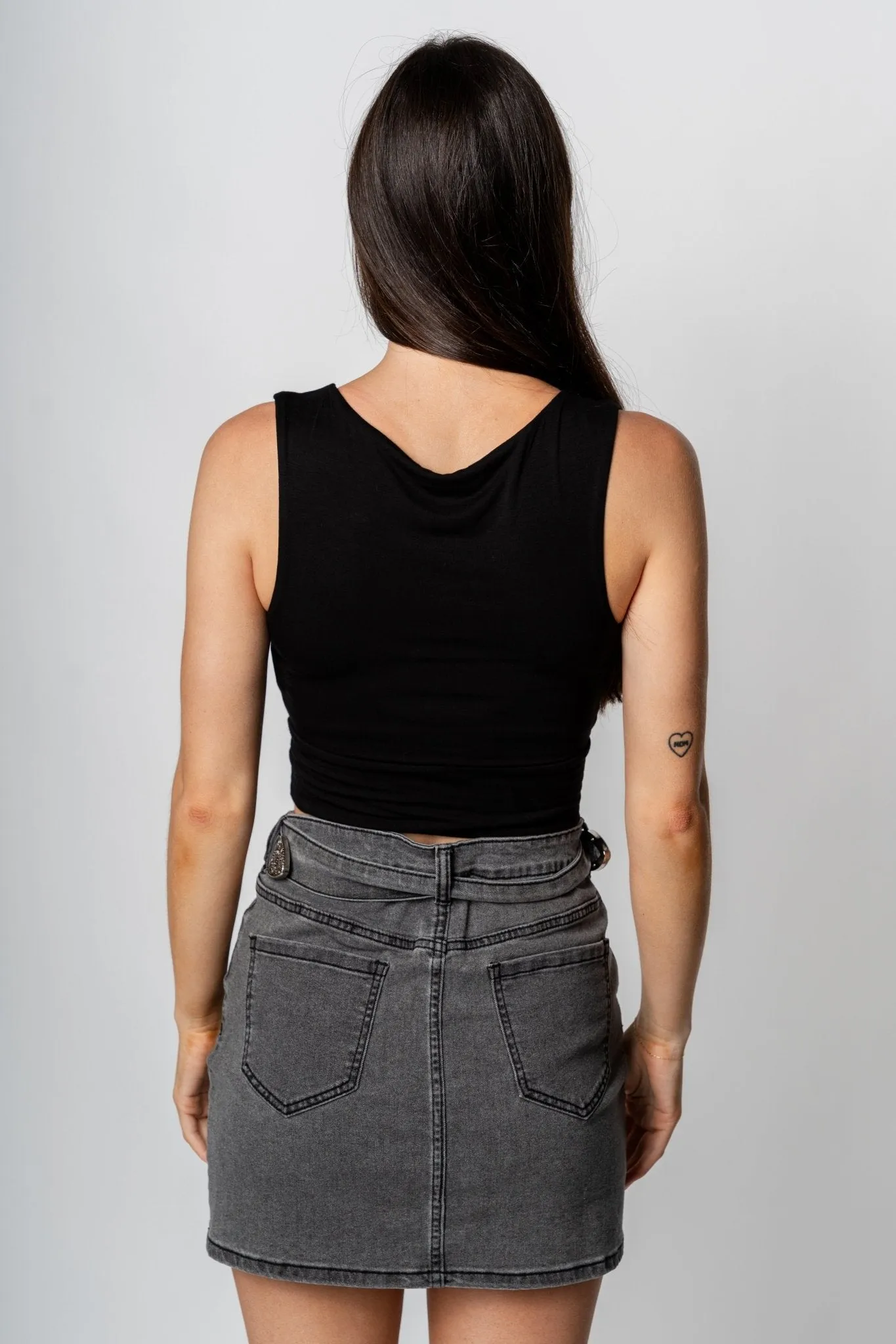 STATE varsity modal jersey crop tank top black