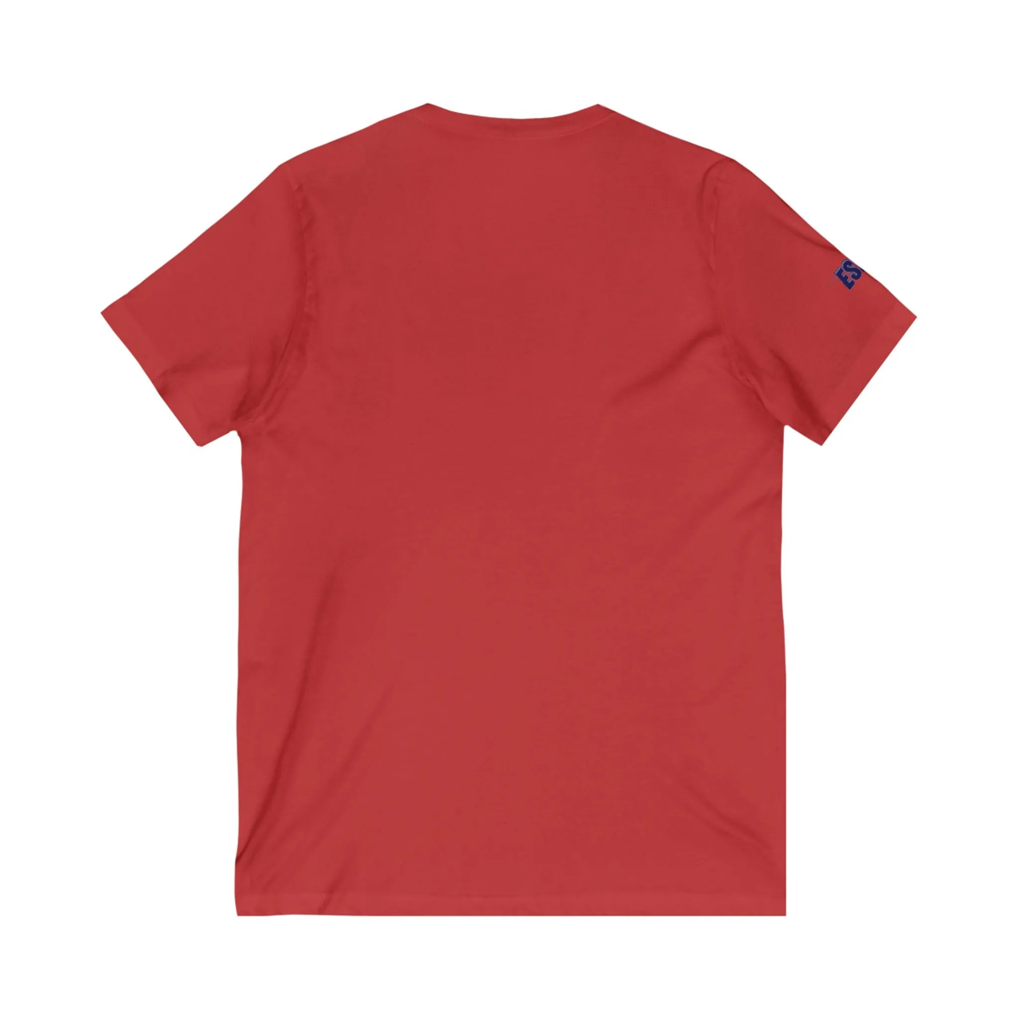 StM 1492 (Navy logo)- Unisex Jersey Short Sleeve V-Neck Tee