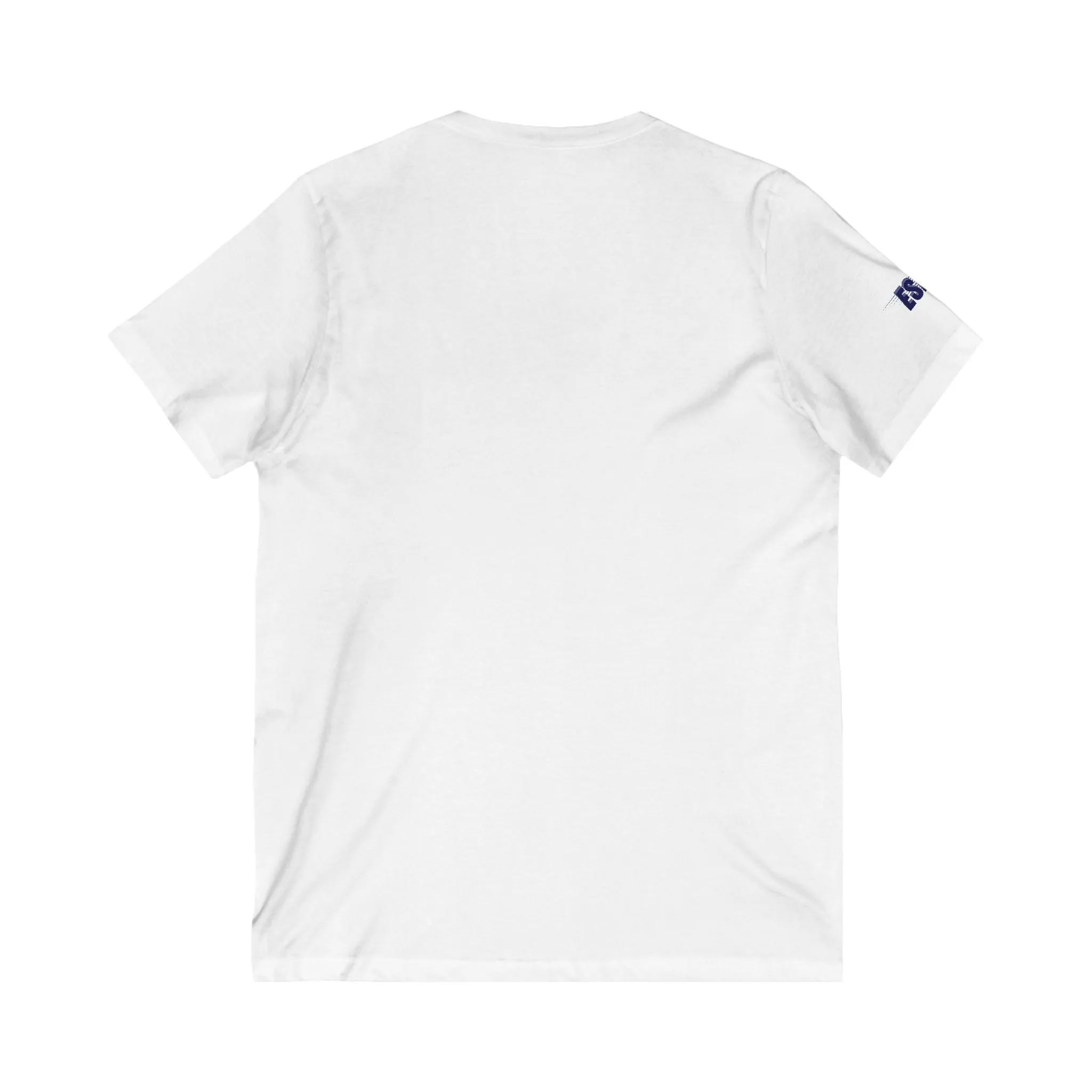 StM 1492 (Navy logo)- Unisex Jersey Short Sleeve V-Neck Tee