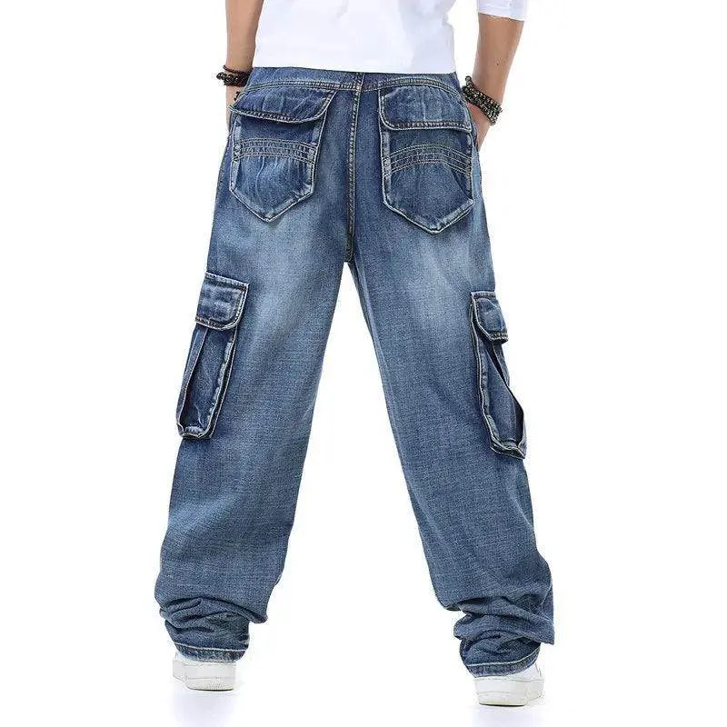 Straight Cargo Pocket Baggy Jeans