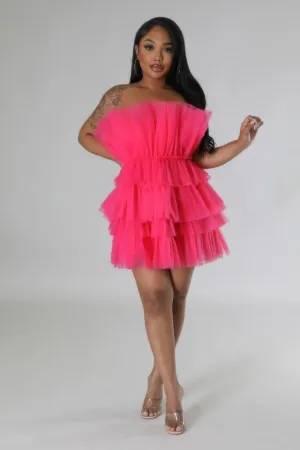 Strapless  Ruffle Mini Dress