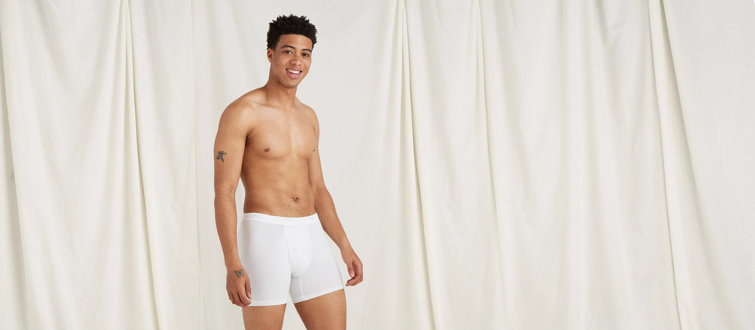 Stretch Cotton Boxer Brief w/ Fly | White