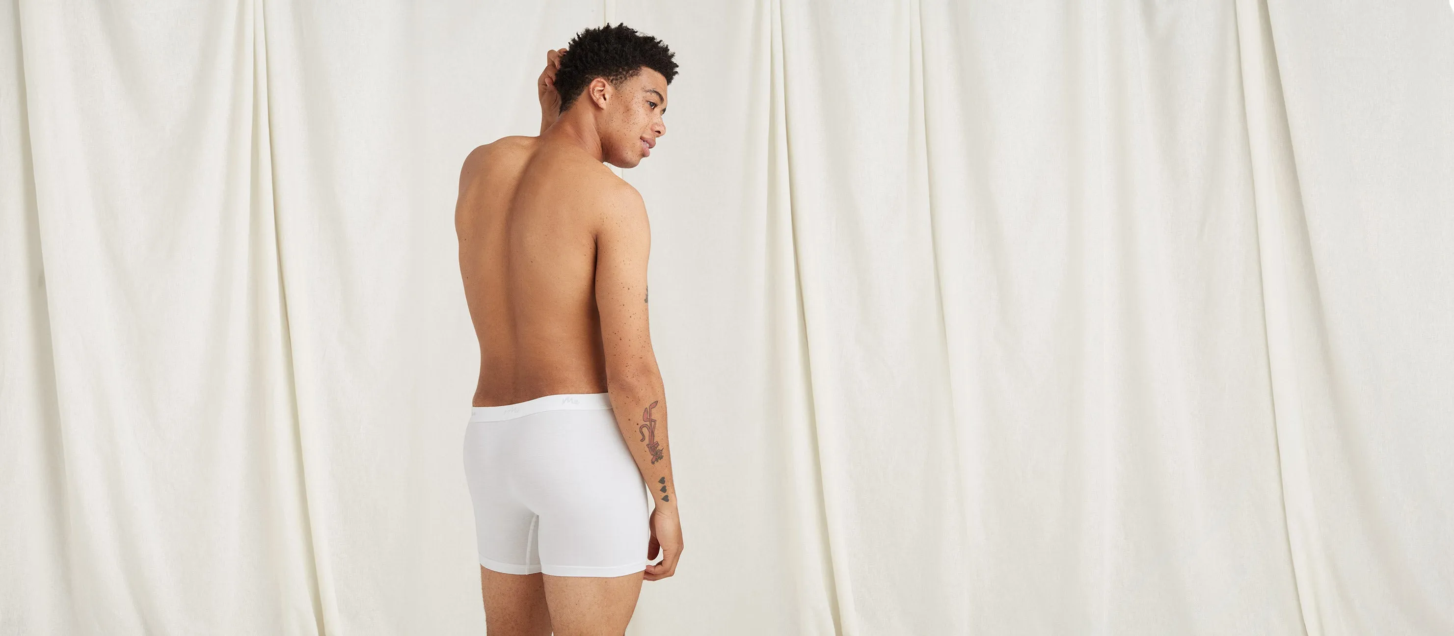 Stretch Cotton Boxer Brief w/ Fly | White