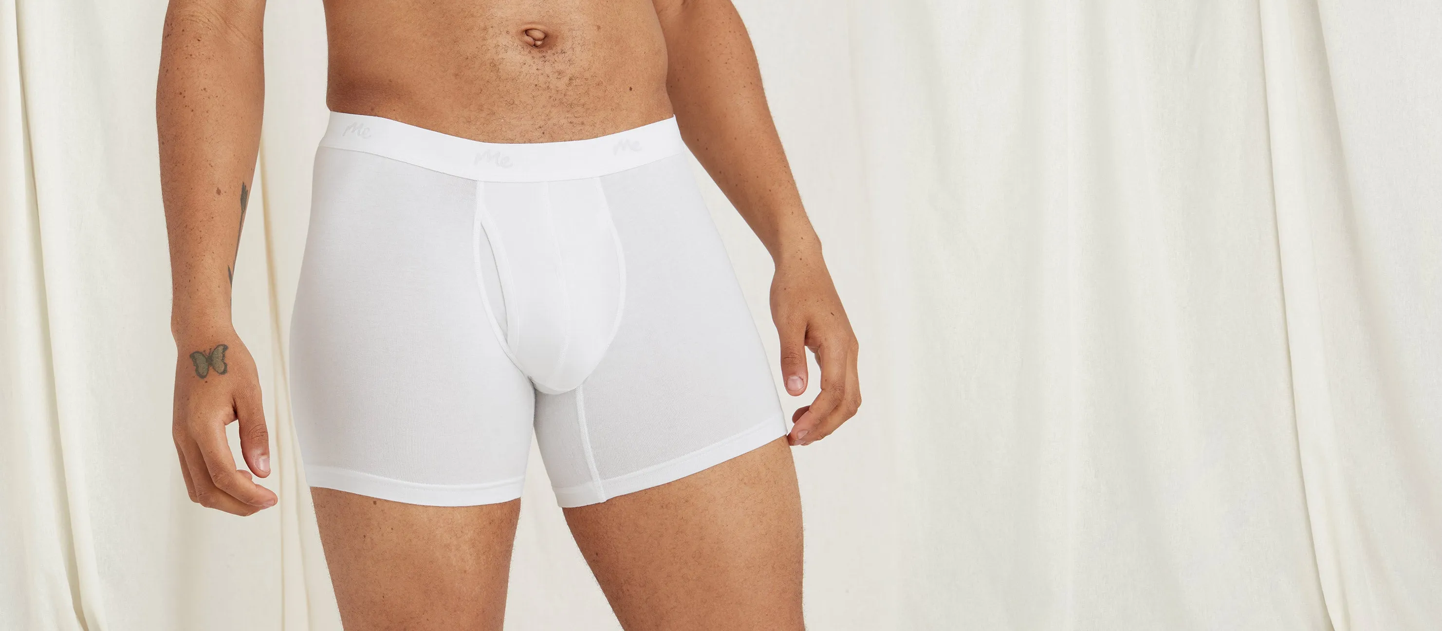 Stretch Cotton Boxer Brief w/ Fly | White