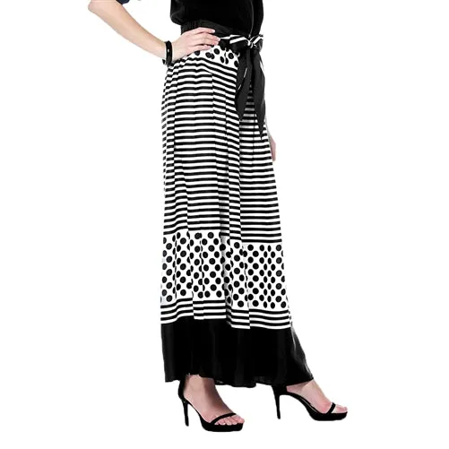 Stripe Polka Dot Navy Wide Leg Pants