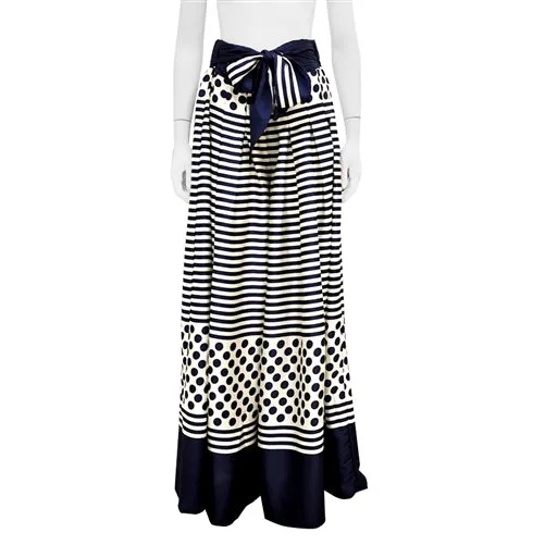 Stripe Polka Dot Navy Wide Leg Pants