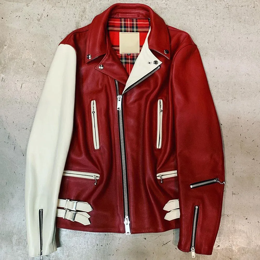 Stylish Red Leather Jacket For Women by TJS