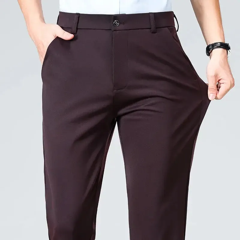 Summer Autumn Thin Trousers Men Formal Dress Suit Pants Work