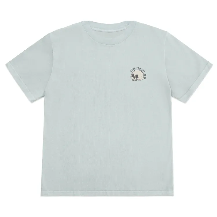 SunDiego Death Palm Box Tee - Vintage Light Blue