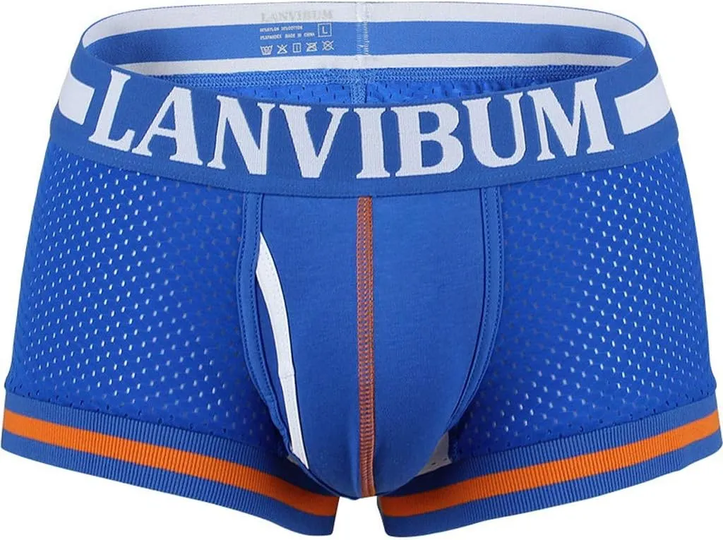 Support Pouch Men's Boxer Briefs Pack, Anti-Chafing, Moisture-Wicking Underwear, Odor Control Mesh Open Fly Panties