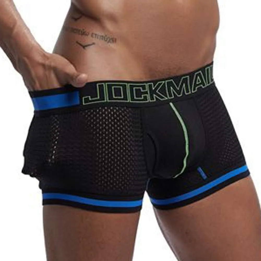 Support Pouch Men's Boxer Briefs Pack, Anti-Chafing, Moisture-Wicking Underwear, Odor Control Mesh Open Fly Panties