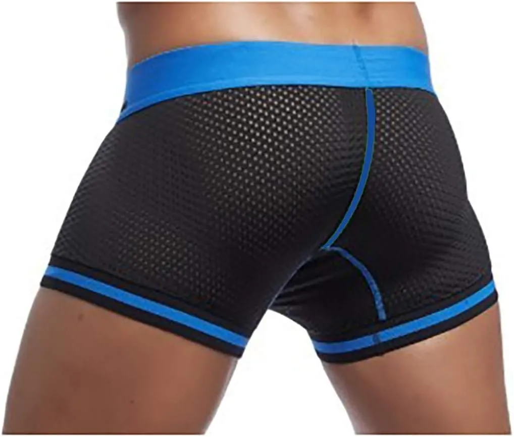 Support Pouch Men's Boxer Briefs Pack, Anti-Chafing, Moisture-Wicking Underwear, Odor Control Mesh Open Fly Panties